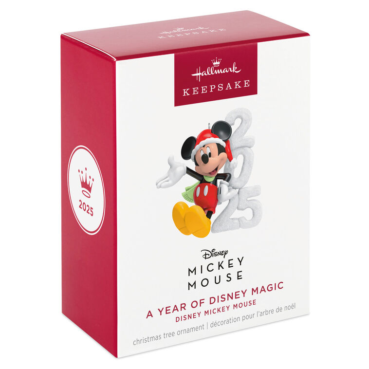 Hallmark Keepsake Christmas Ornament 2025, Disney Mickey Mouse A Year of Disney Magic - BCGiftMall