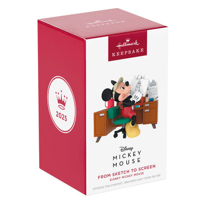 Hallmark Keepsake Christmas 2025 Disney Mickey Mouse From Sketch to Screen Ornament