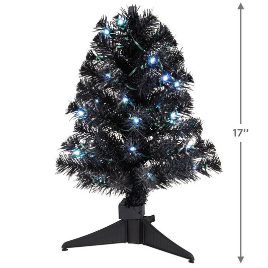Hallmark Mini ShowToppers Black Christmas Tree With Light, 17"