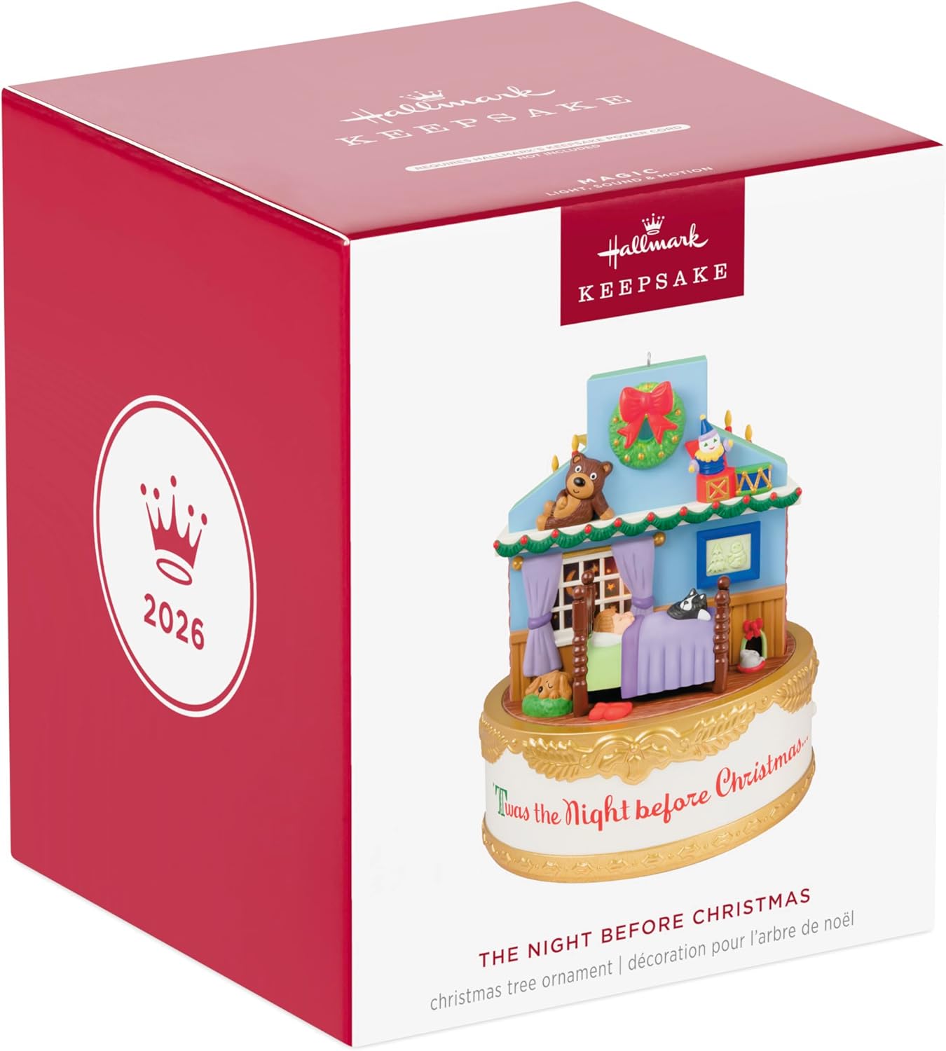 Hallmark Keepsake Christmas Ornament 2026, The Night Before Christmas with Light, Sound and Motion, Gifts for Christmas Lovers