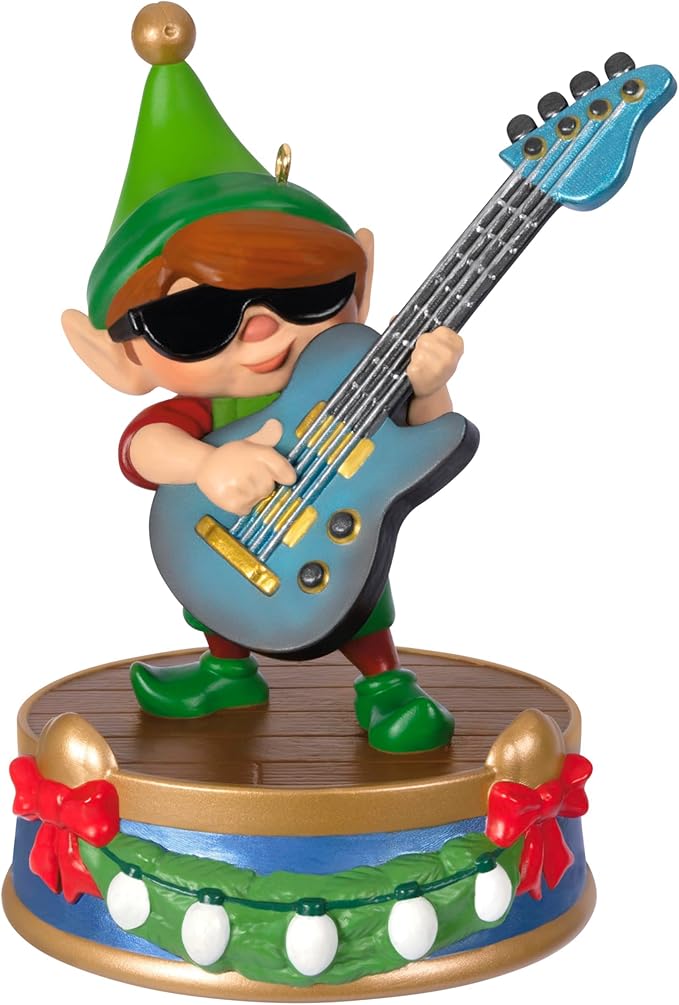 Hallmark Keepsake Christmas Ornament 2024, North Pole Tree Trimmers Band Collection Gil On Guitar Musical with Light, Music Gifts