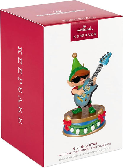 Hallmark Keepsake Christmas Ornament 2024, North Pole Tree Trimmers Band Collection Gil On Guitar Musical with Light, Music Gifts