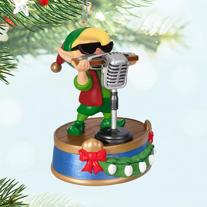 Hallmark Keepsake Christmas Ornament 2024, North Pole Tree Trimmers Band Collection Hank On Harmonica Musical with Light, Music Gifts