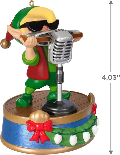 Hallmark Keepsake Christmas Ornament 2024, North Pole Tree Trimmers Band Collection Hank On Harmonica Musical with Light, Music Gifts