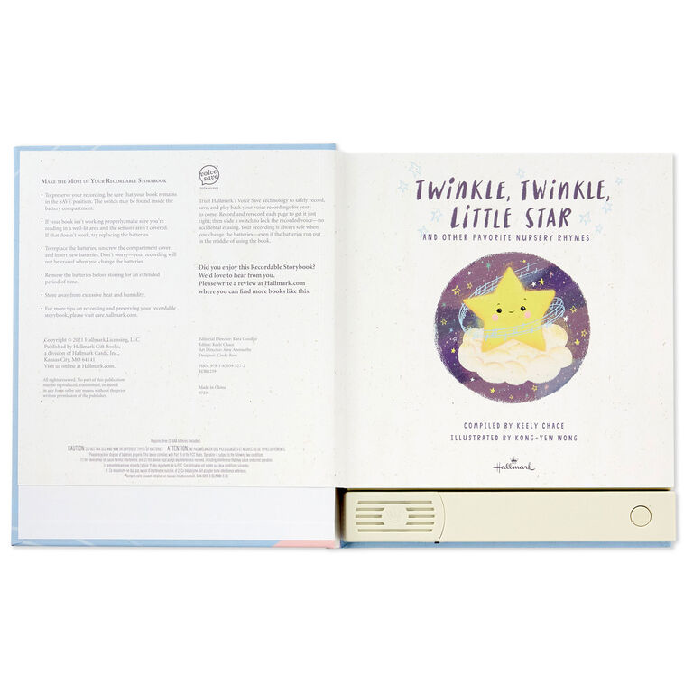 Hallmark Twinkle, Twinkle, Little Star and Other Favorite Nursery Rhymes Recordable Storybook