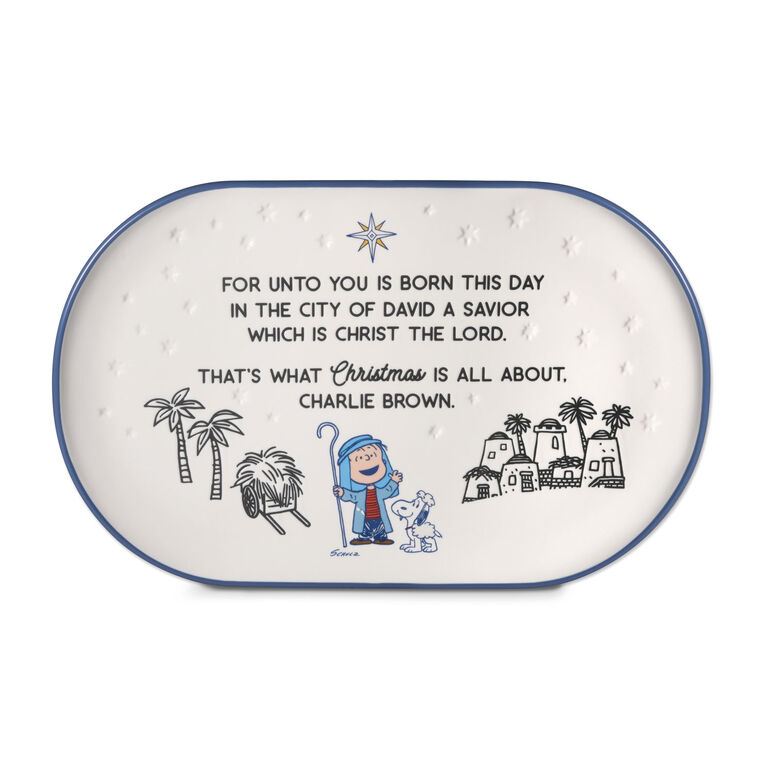 Hallmark Peanuts Linus Nativity Speech Oval Platter, 14.75" L