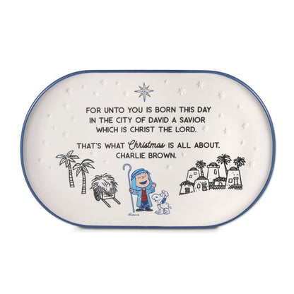 Hallmark Peanuts Linus Nativity Speech Oval Platter, 14.75" L