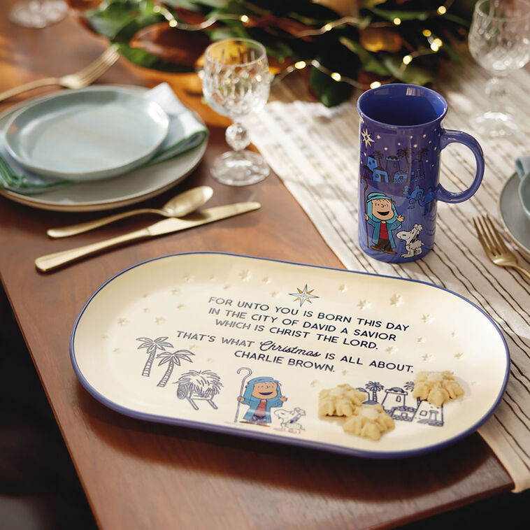 Hallmark Peanuts Linus Nativity Speech Oval Platter, 14.75" L