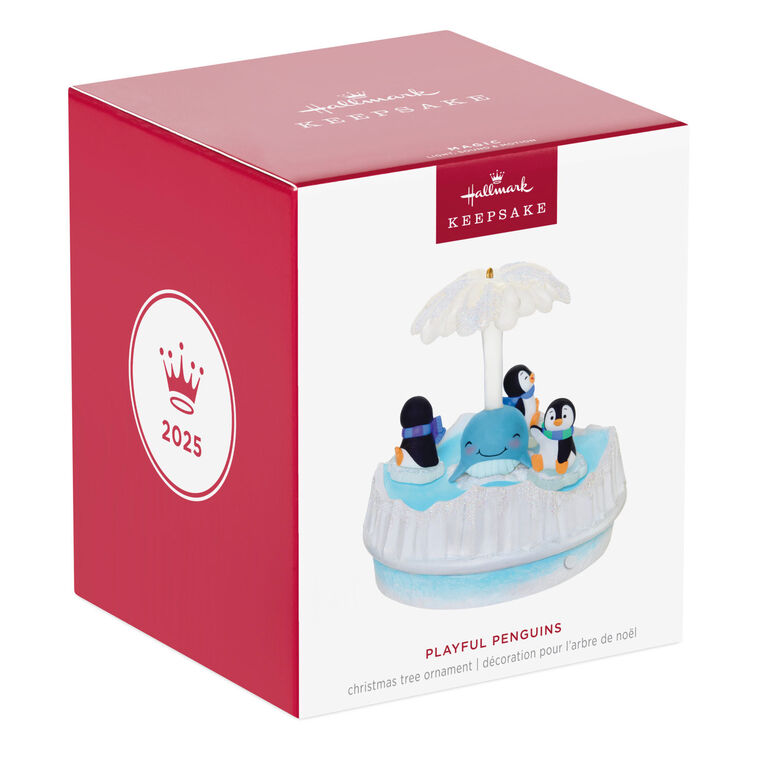 Hallmark Keepsake Christmas Ornament 2025, Playful Penguins Musical with Light and Motion - BCGiftMall