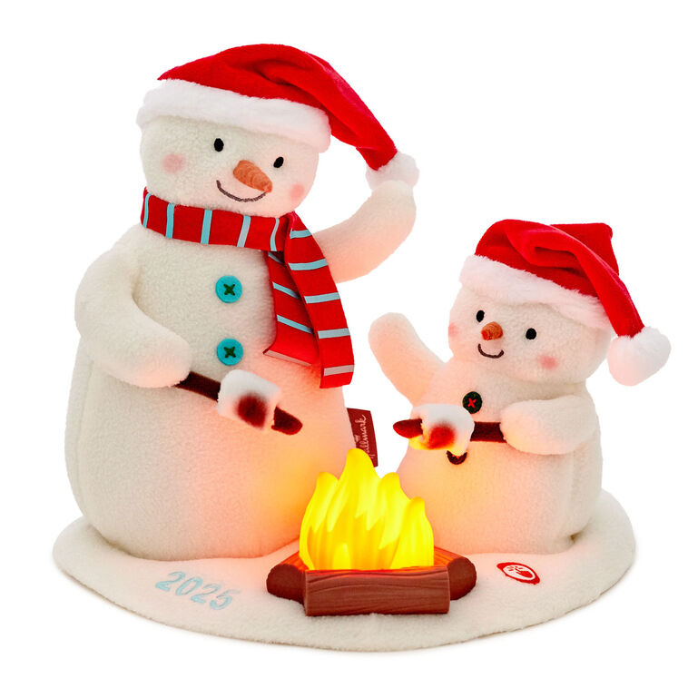 Hallmark 2025 Roasting Marshmallows Singing Snowmen Plush With Light and Motion - BCGiftMall