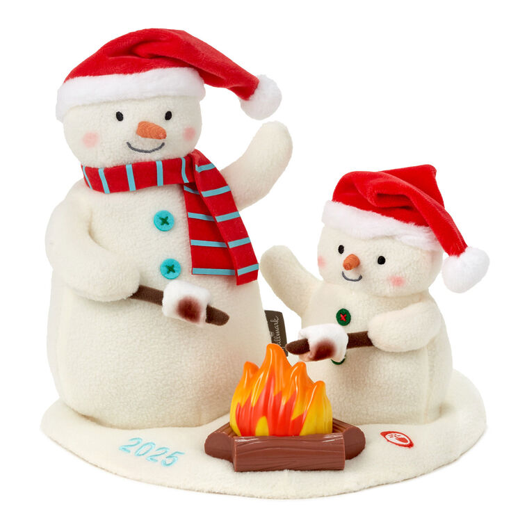 Hallmark 2025 Roasting Marshmallows Singing Snowmen Plush With Light and Motion - BCGiftMall