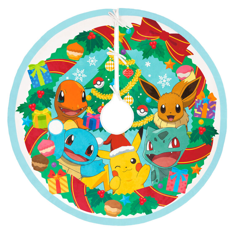 Hallmark Pokémon Holiday Fabric Christmas Tree Skirt, 48"