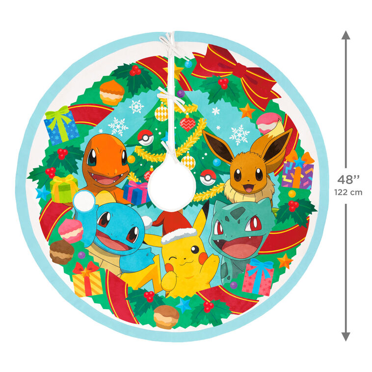 Hallmark Pokémon Holiday Fabric Christmas Tree Skirt, 48"