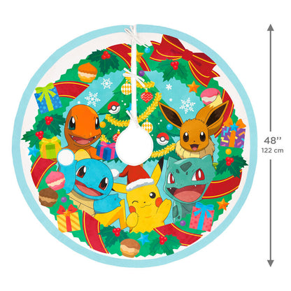 Hallmark Pokémon Holiday Fabric Christmas Tree Skirt, 48"