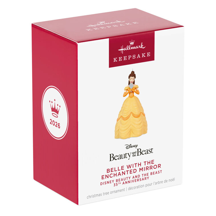 Hallmark Keepsake Christmas Disney Beauty and the Beast 35th Anniversary Belle With the Enchanted Mirror Ornament