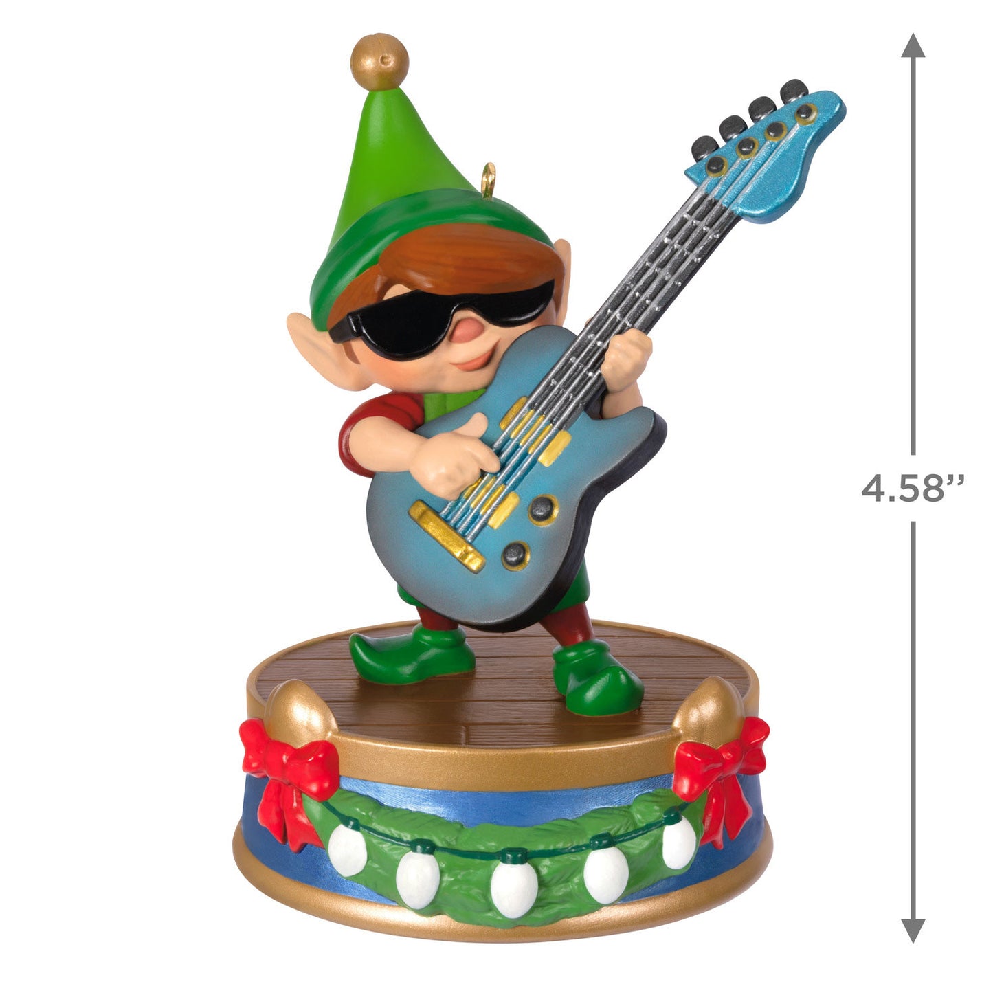 Hallmark North Pole Tree Trimmers Band Collection Gil On Guitar Musical Ornament With Light