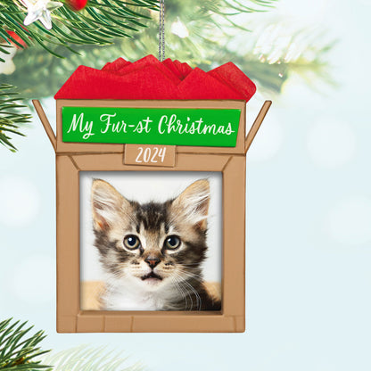 Hallmark 2024 Photo Frame Ornament Pet's Fur-st Christmas