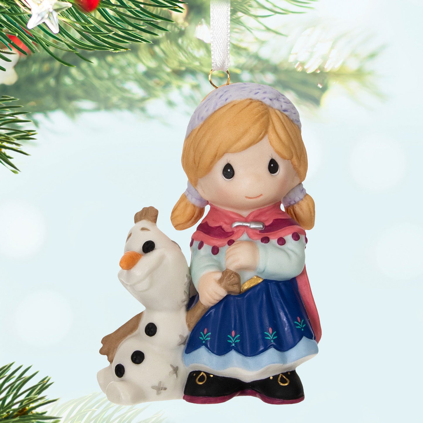 Hallmark 2024 Disney Precious Moments Frozen Anna and Olaf Porcelain Ornament