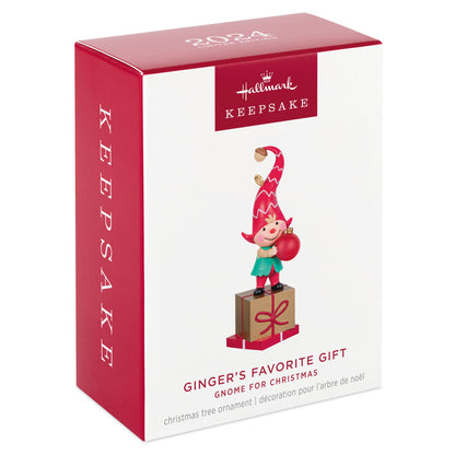 Hallmark 2024 Gnome for Christmas Ginger's Favorite Gift Ornament Limited Edition