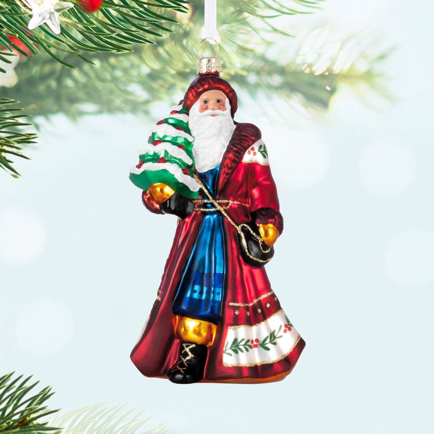 Hallmark Santa Claus Glass Ornament