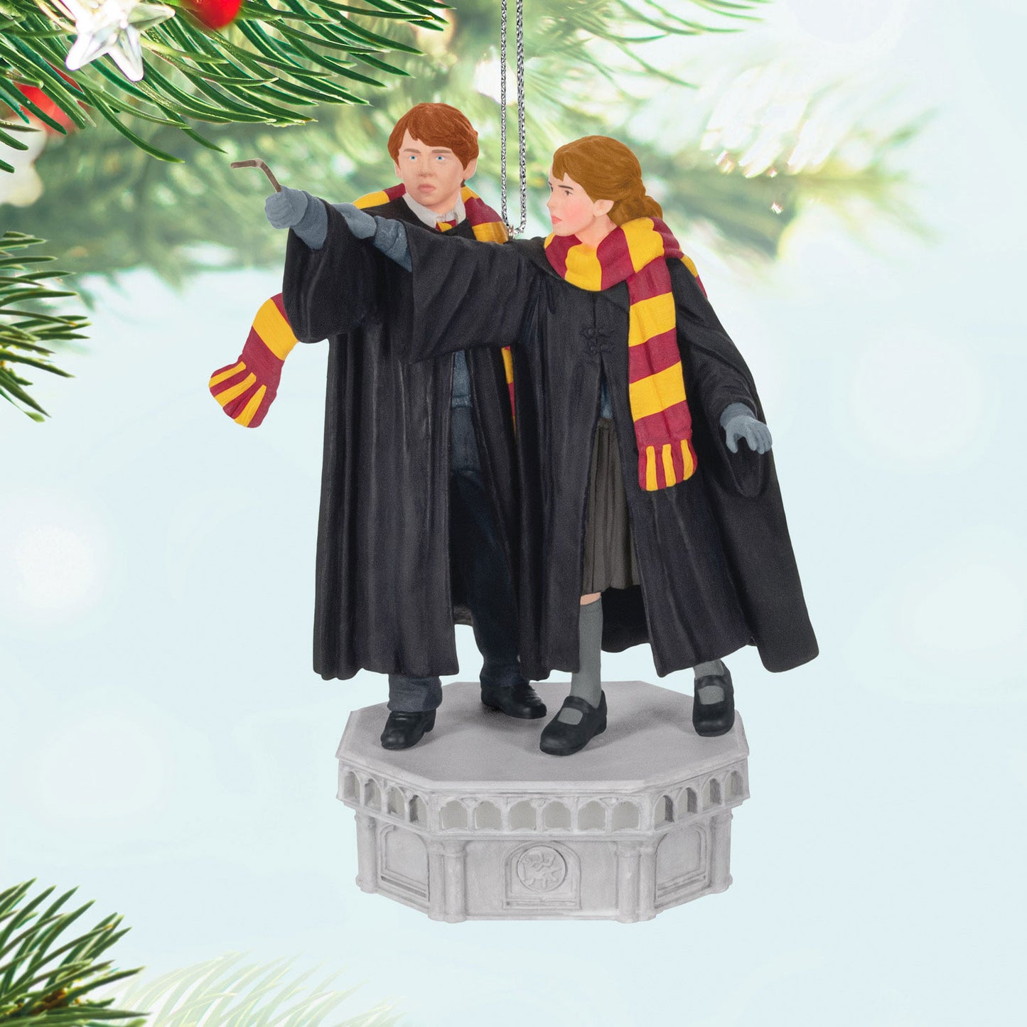 Hallmark 2024 Harry Potter and the Chamber of Secrets™ Collection Ron Weasley™ and Hermione Granger™ Ornament With Light and Sound