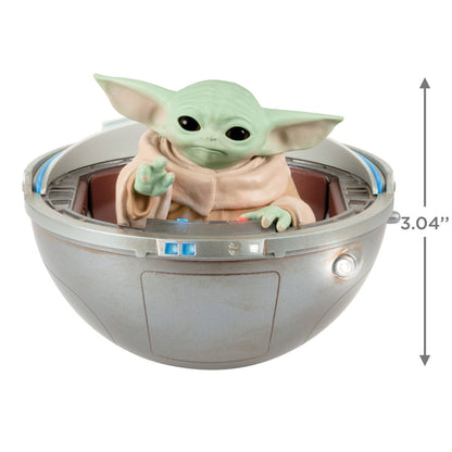 Hallmark Star Wars: The Mandalorian™ Grogu™ in Hovering Pram Ornament With Light, Sound and Motion