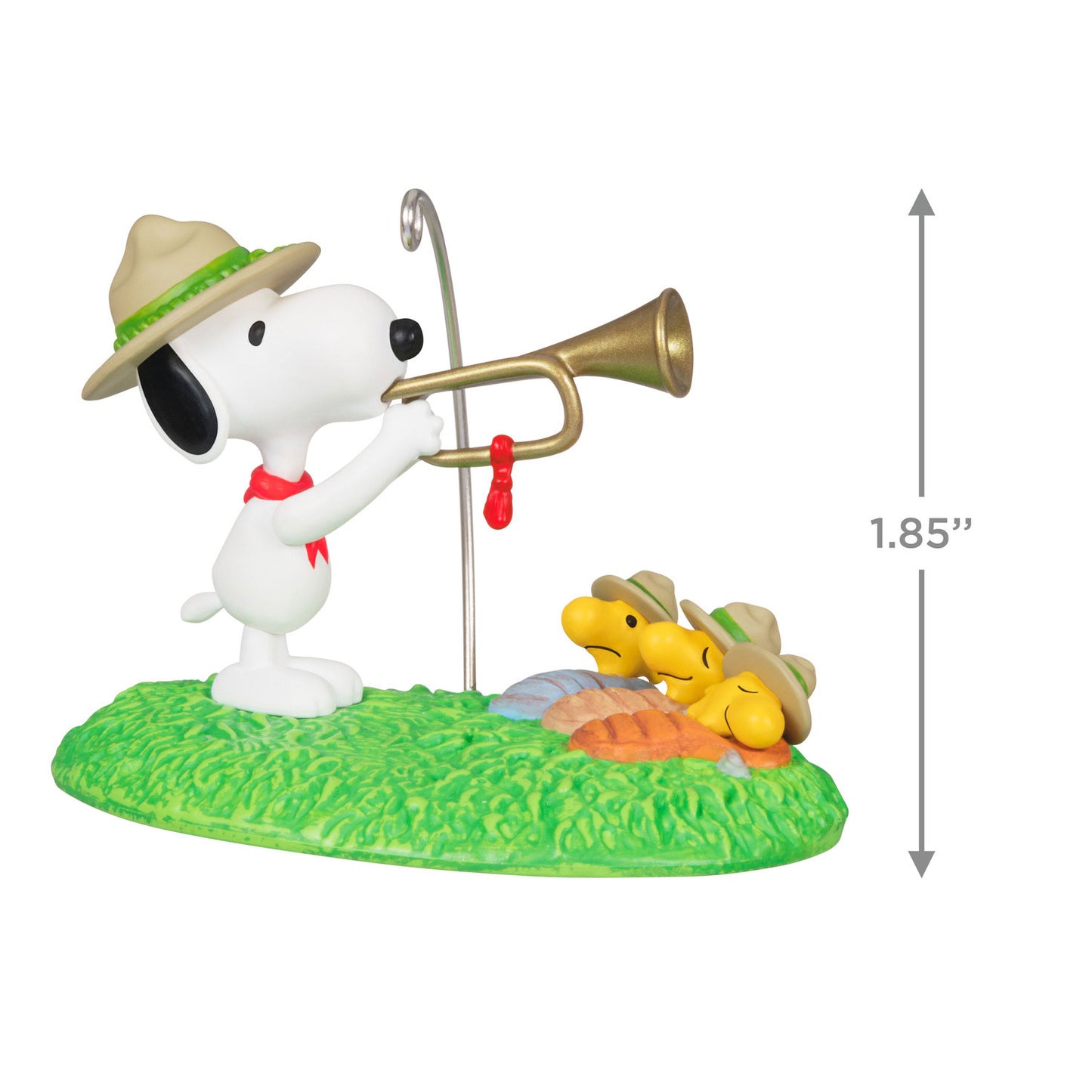 Hallmark 2024 The Peanuts® Gang Beagle Scouts 50th Anniversary Rise and Shine! Ornament and Pin, Set of 2