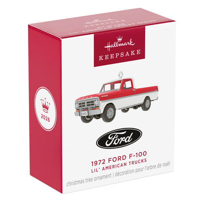 Hallmark 2026 Christmas Ornament Mini Lil' American Trucks 1972 Ford F-100 2026 Metal Ornament, 0.75"