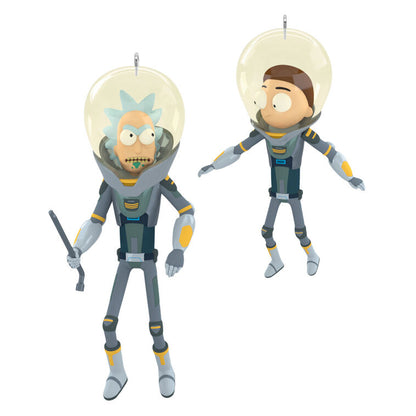 2026 Hallmark Christmas Ornament Rick and Morty "Get Back in the Car, Morty!" Ornaments, Set of 2