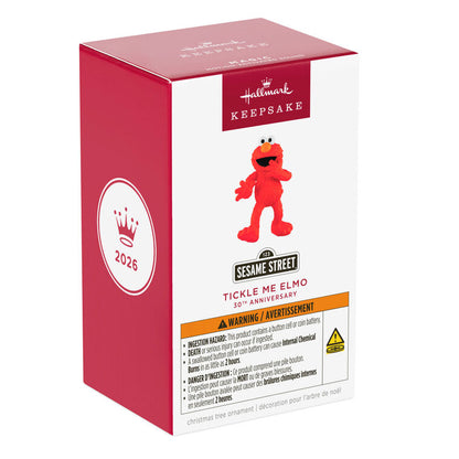 Hallmark 2026 Christmas Ornament Sesame Street 30th Anniversary Tickle Me Elmo Ornament With Motion-Activated Sound