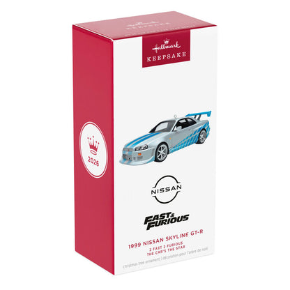 Hallmark  2026 Christmas Ornament The Car's the Star 2 Fast 2 Furious 1999 Nissan Skyline GT-R Metal Ornament