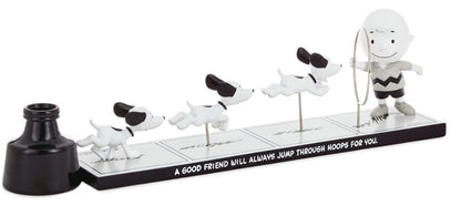 Peanuts Charlie Brown with Snoopy Jump Through Hoops Figurine, 70th Anniversary, Hallmark Limited Edition
