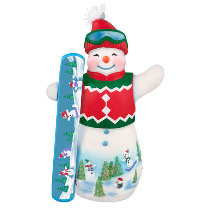 Hallmark Keepsake Christmas Ornament 2025, Snowtop Lodge Ollie U. Halfpipe, Porcelain, Snowman Collectors Gifts