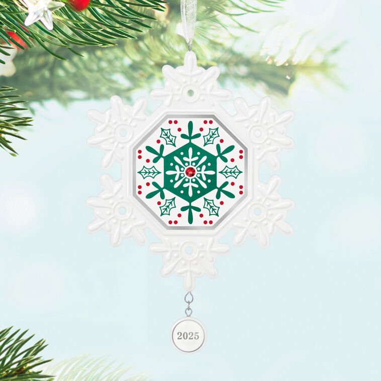 Hallmark Keepsake Christmas Ornament 2025, Snowflake 2025, Porcelain, Snowflake Gifts