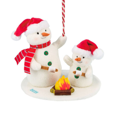 Hallmark Ornament Roasting Marshmallows Snowmen 2025 Fabric