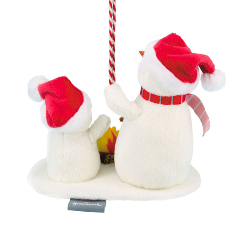 Hallmark Ornament Roasting Marshmallows Snowmen 2025 Fabric