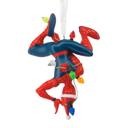 Marvel Spider-Man Hanging From Lights Hallmark Ornament