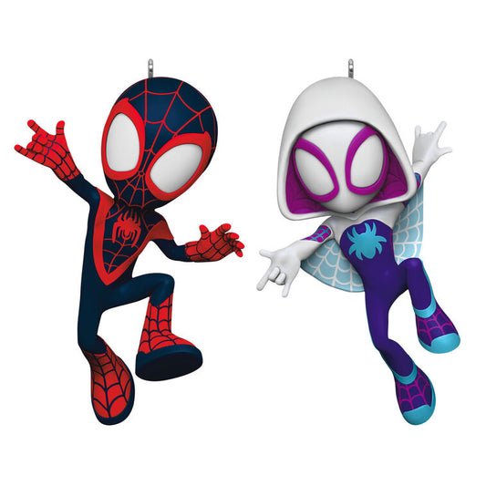 Hallmark Keepsake Christmas 2025 Marvel Spidey and His Amazing Friends Spin and Ghost-Spider Ornaments, Set of 2