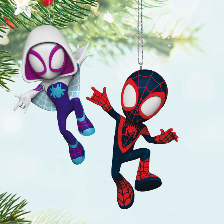 Hallmark Keepsake Christmas 2025 Marvel Spidey and His Amazing Friends Spin and Ghost-Spider Ornaments, Set of 2