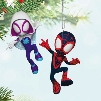 Hallmark Keepsake Christmas 2025 Marvel Spidey and His Amazing Friends Spin and Ghost-Spider Ornaments, Set of 2