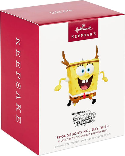 Hallmark Keepsake Christmas Ornament 2024, Nickelodeon Spongebob Squarepants SpongeBob's Holiday Rush, Cartoon Gift