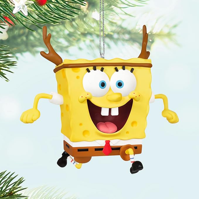 Hallmark Keepsake Christmas Ornament 2024, Nickelodeon Spongebob Squarepants SpongeBob's Holiday Rush, Cartoon Gift