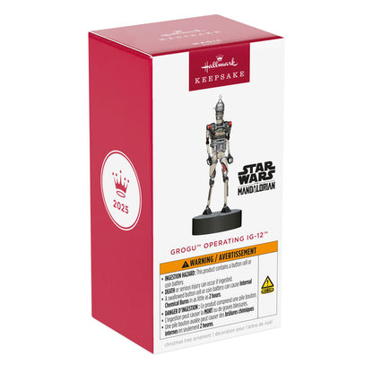 Hallmark Keepsake Christmas Ornament 2025, Star Wars: The Mandalorian Grogu Operating IG-12 with Sound, Gifts for Star Wars Fans - BCGiftMall