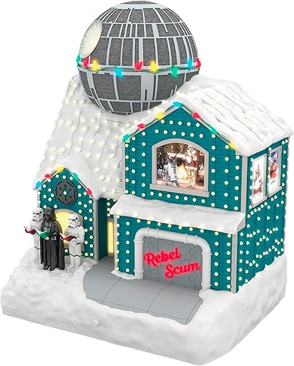Hallmark Keepsake Christmas Tabletop Decoration, Star Wars The Merriest House in The Galaxy Musical with Light, Gifts for Star Wars Fans