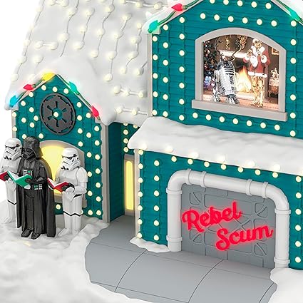 Hallmark Keepsake Christmas Tabletop Decoration, Star Wars The Merriest House in The Galaxy Musical with Light, Gifts for Star Wars Fans