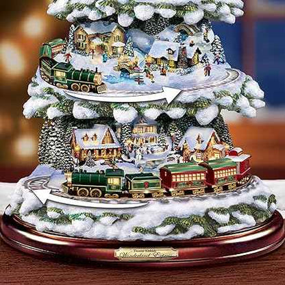 The Bradford Exchange Thomas Kinkade Animated Tabletop Christmas Tree with Train: Wonderland Express