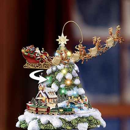 The Bradford Exchange Thomas Kinkade Animated Tabletop Christmas Tree with Train: Wonderland Express