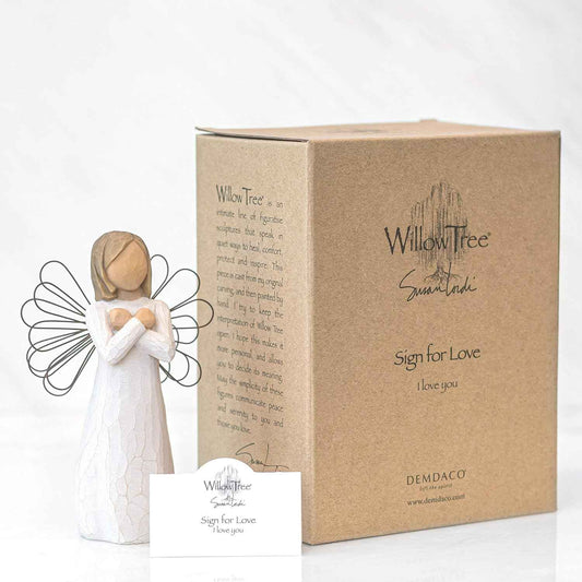 Willow Tree Sign for Love Angel, I Love You, American Sign Language, Gift for Wedding, Anniversary or Valentine's Day, Sculpted Hand-Painted Figure