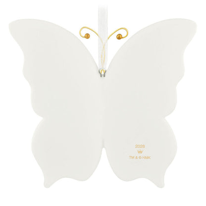 Hallmark Christmas Ornament 10th Anniversary Brilliant Butterflies Porcelain and Metal Ornament