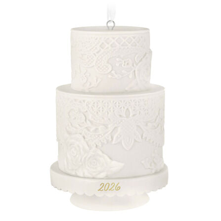 Hallmark Keepsake Christmas Ornament Wedding Cake 2026 Porcelain Ornament